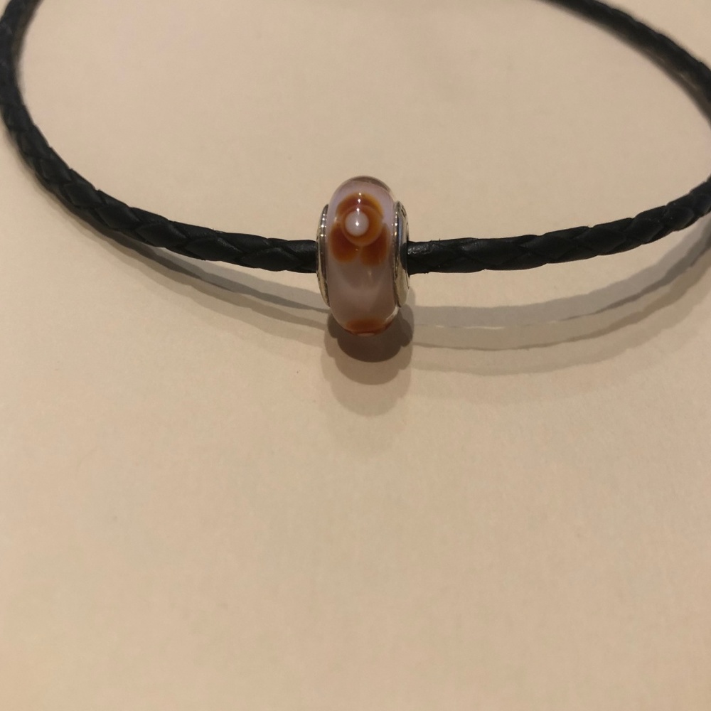 Pandora Retired Flower For You Red Murano Charm - Picture 2 of 3